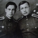 31 мая 1958 г. В день первого самостоятельного вылета на реактивном истребителе МиГ-15. Ф. Высочин, Б. Комаров